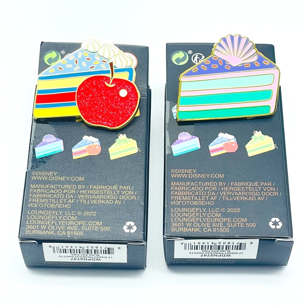 Loungefly Disney Cake Pin Set Mystery Box LE Enamel Snow White Ariel